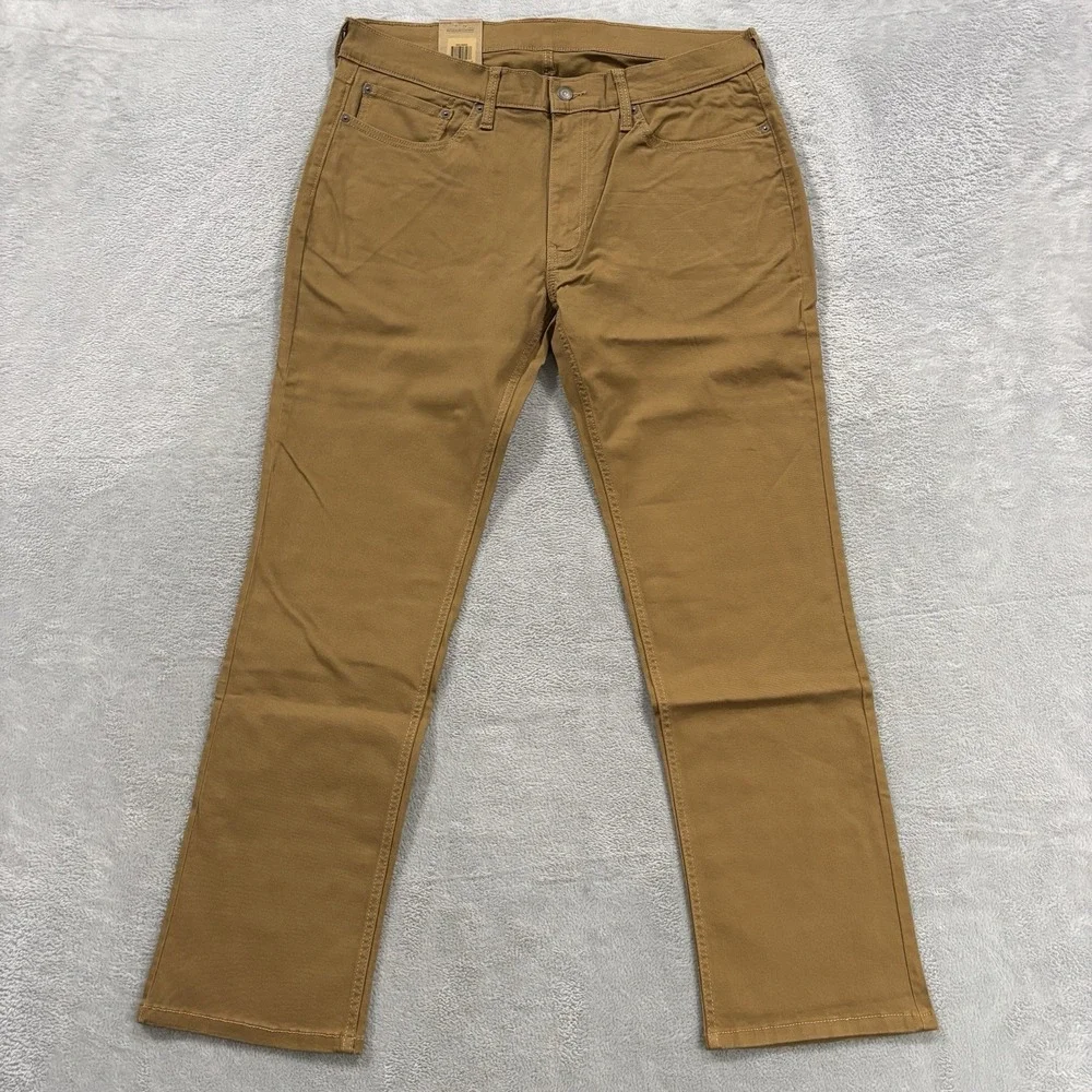Levi's 514 Jeans Men's 36x32 Straight Mid Rise Premium Soft Twill Brown Khaki